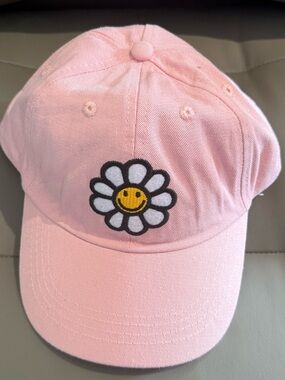 Pink Smiley Daisy Baseball Cap | Cute Adjustable Hat